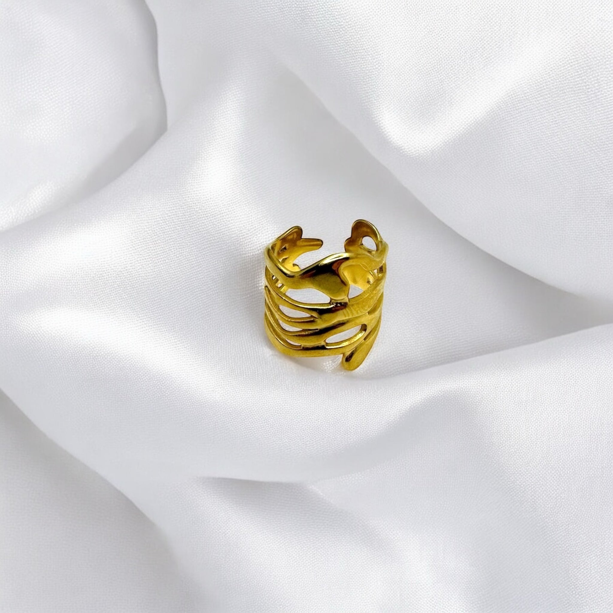 Anello aster gold regolabile Sharifa Crystals